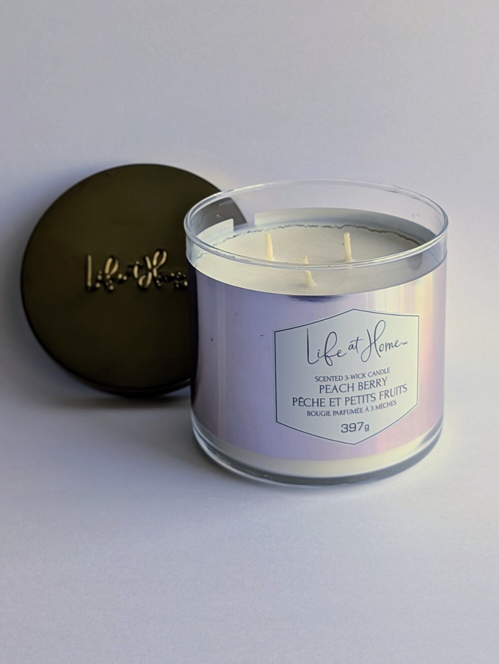[2/$22] 3-Wick Peach Berry Candle | Life At Home | New |